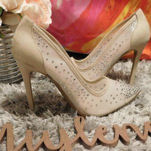STUDDED SHEER HEELS